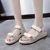 Sandals, Women's Summer 2024 New Fashion Casual Flat Soft Leather Soft Sole Beach Women's Shoes, Platform