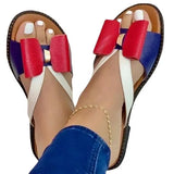 Breakj Spring And Summer New Flat Bottoms Flat Bow Bow Lady Cool Slippers Large Size Women's