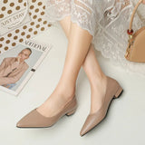 Breakj Pointed Light-Mouthed Square Heel Small Leather Shoes Women Business And Leisure Elegant Commute Single Shoes Fashion High Heels Women Four