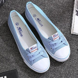 Women Casual Flats Lace up Shallow Shoes Autumn 2023 Fashion Comfortable Female Canvas Loafers Vulcanized Shoes Ladies