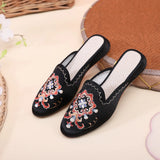 Breakj Satin Embroidered Cloth Shoes 2023 Spring / Summer New Ladies Summer Sandals Bag