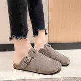 Breakj Slippers Female Couple Softwood Tug Wish Large Size Roman Shoes Casual Half-Dragging Lazy Shoes