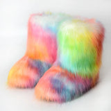 and The United States In The Tube 2023 New Casual Women's Shoes Fox Fur Boots Plus Velvet Anti-ski Boots Botas Para