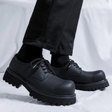 Breakj Head Derby Shoes Platform Increased Casual Leather Shoes 2023 Autumn And Winter New Daily Commuting Single Shoes