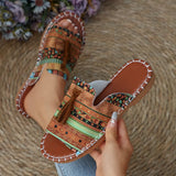 Supin Bottom Slippers Women 2025 Summer New National Wind Soft Bottom Beach Cool Drag