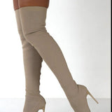 Paisley Women Boots Fashion Paisley Pointy Toe Punk High Thin Heels Sock Boots Over The Knee Boots Autumn Botas De