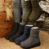Breakj Warm Large Size Lady Snow Boots Women Magic Stick Waterproof High-Top Shoes