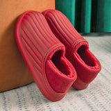Waterproof Non-Slip Home Slippers Men Cotton Shoe EVA Slippers Winter Warm Indoor Ladies Soft Couples Platform Shoes