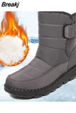Waterproof Snow Boots for Women 2023 Thick Non Slip Plush Winter Ankle Boots Woman Platform Keep Warm Cotton Padded