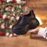Breakj New Spring And Autumn Fashion Daily Joker Casual Thick Sole Show Thin Increased Lace Joker Low Help Women's Single