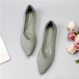 Polyester Shoes Women Spring Flats Pointy Toe Ballerinas Ladies Stretch Knitted Loafers Femme Daily Dress