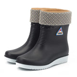 Rain Boots Women Anti-Skid Rainy Walking Shoes Ladies Rubber Ankle Bootie Fashion Wading Shoes for
