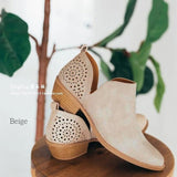 Autumn And Winter New Large-Size Hollowed-Out Short Boots Martin Boots Pointed Low-Heeled Women's