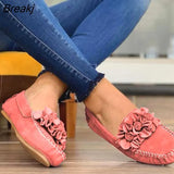 Women Shoes 2023 Handmade Ethnic Women Flats Leather Shoes Flat Flower Moccasins Soft Bottom Loafers Slip on Ladies Shoes