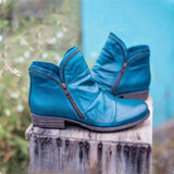 Breakj Women's Boots In Autumn And Winter 2023 Low-Heeling Double-Linked Martin Boots Large-Size Casual Ladies Short