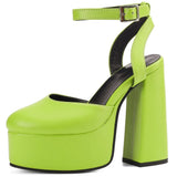 Dropshipping Buckle Cover Toe High Heels women's Sandals Thick Platform Shoes Summer Trendy Fashion Elegant