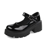 Breakj Jane Students College Wind Single Shoes Women 2023 Spring Autumn New One Word Buckle British Wind Small Leather Shoes