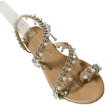 Breakj Bohemian Sandals Women's Flat Bottom Large Women's Shoes Water Drill Jacket Beach Roman