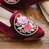Breakj Shoes Single Shoes Bright Silk Cloth Dance Shoes Cheongsam Shoes Ancient Style Mother Shoes Embroidered Cloth Shoes Women's