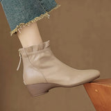 Breakj Soft British Style Retro Slope And Short Boots Women 2025 New Autumn And Winter Plus Velvet After Zippered Chelsea