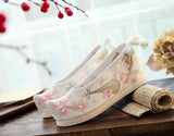 Breakj Shoes Hanfu Shoes Ancient Style Female Embroidered Cloth Shoes Inside The Raised Head Ancient Costume Shoes Cloth Shoes