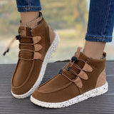 Barrel Women's Suede Cotton Boots 2024 New Elastic Belt Martin Boots Large Size Cotton Shoes High Upper Cloth Casual