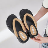 Size 35-39 Wedges Sandals Women Flip Flops Medium Heels Summer Shoes For Women 2023 Fashion Slippers Platform