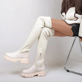Breakj Women's Large-Size Boots New Over-Knee Round-Headed Flying Boots Children Thick Bottom