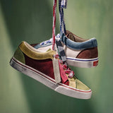 Spring Autumn Men Novelty Multicolor Loafer Shoe Fashion Flat Patchwork Breathable Canvas Shoes Retro Lace-up Board