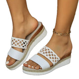 Breakj And Slippers Women's New Large Size 43 Rope Bottom Thick Bottom Fish Mouth Sandals