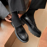 Women Pumps Spring Real Leather High Heels Shoes Woman Fashion Platform Casual Loafers Office Lady Footwear Size