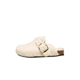 Women Fur Slippers Mules Shoes Flats Platform Short Plush Warm Flip Flops Home Cotton Shoes New Winter Designer