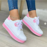 Breakj Spring And Summer New Women's Shoes Thick-Soled Shoes Lace Small White Shoes Low Casual Shoe Leather Large