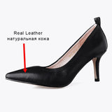 Women Pumps Real Leather 2023 Spring Sexy Thin High Heels Shoes Woman Fashion Spring Office Lady Footwear Size