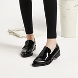 for Women 2023 Pointed Toe Ladies Summer Footwear Low Heel Elegant Black Moccasins Formal Korean Style Chic Point