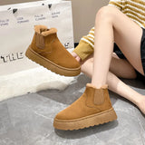 Breakj Autumn And Winter New Women's Thick Snow Boots Cotton Shoes Warm Plus Velvet Round Head Jacket Cotton Boots