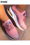 trendy shoes summer reflective breathable shoes fashion mesh sports running shoes women's casual shoes