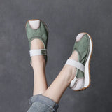 Breakj Layer Of Cowhilla Retro Color Mary Treasure Shoes Women 2025 Spring And Summer New Word With Flat Bottoms With Shallow Single
