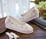 Breakj Shoes Round Head Spring And Autumn Ancient Style Students Embroidered Cloth Shoes Ancient Costume Stage Play Dance Shoes Women's Shoes Single