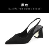 Show Thin Suede High Heel Single Shoes Female Temperament 2023 New Spring And Summer Thick Heel Simple After Empty Head