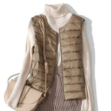 2023 Women Women Ultra Light Down Vests Slim Sleeveless Jacket Portable Girl Lightweight Windproof Waistcoat size 8XL
