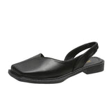 New Style Head Cover Square Heel Sandals Comfortable Flat-Soled Fashionable Square Head Ma Lizhen