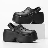 New Chunky Platform Sandals for Women Summer Beach Thick Bottom Slippers Woman Black White Wedge Heel Sandals Garden