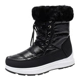 Winter Super Warm Thick Plush Cotton Padded Boots Women Non Slip Waterproof Snow Boots Woman Faux Fur Platform Ankle
