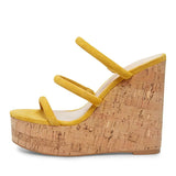 New Large-Size Fashion Slope Heel Waterproof Platform Women's High-Heeled Sandals Muller