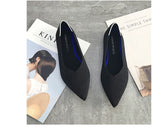 Womens Stretch knitted mixed color moccasins breathable cozy work shoes brief slip-on fashion ladies flats light driving