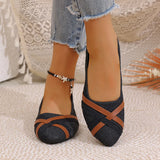 Breakj Shoes Women 2025 New Round Head Flat Bottom Lazy One Foot Pedal Women's Shoes Work