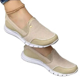 Women Flats Shoes Breathable Mesh Knitted Casual Sneakers Comfort Light Vulcanized Shoes Slip-On Female Footwear