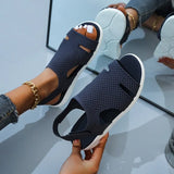 Sandal New Style Summer Women Sheos Comfortable Outdoor Sandals Rhinestone Solid Color Platform Shoes Crystal