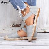 Comfy Espadrilles Sandals 2021 New Closed Toe Hemp Ladies Casual Shoes Elastic Home Outdoor Beach Fisherman